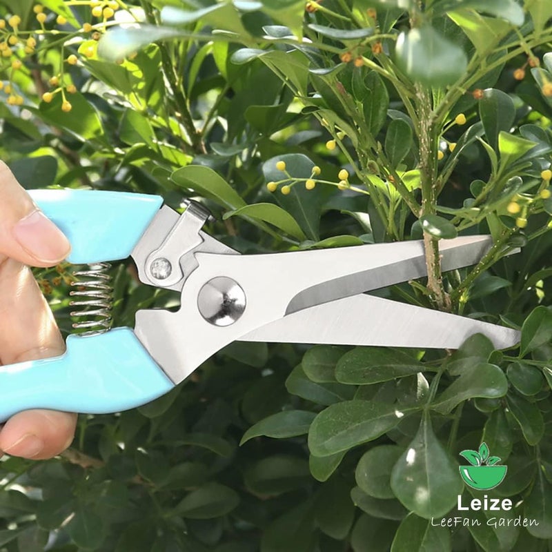 Leize Flower Scissors Set, 2 Pack Premium Thickened Stainless Steel Floral Shears, Strong Pruner for Flowers, Branches and Leaves, Upgrade - Image 5